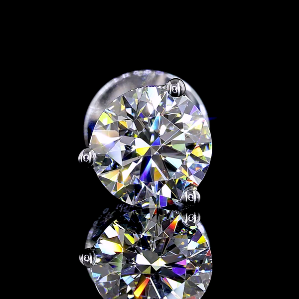 Lab-Grown 1.04 Carat Round E-VS1 Diamond 14K White Gold Martini Earrings