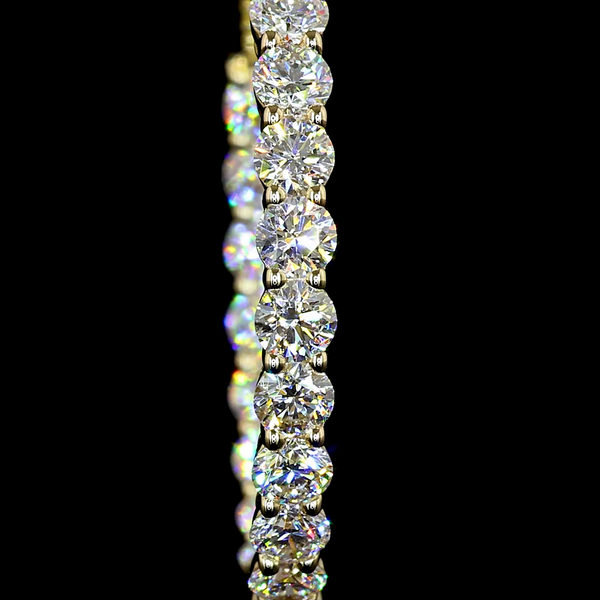 Lab-Grown 2.17 Carat Round - Diamond 14K Yellow Gold Hoops Earrings