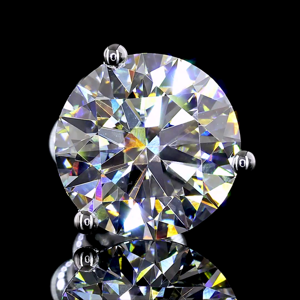 Lab-Grown 4.07 Carat Round - Diamond 14K White Gold Martini Earrings
