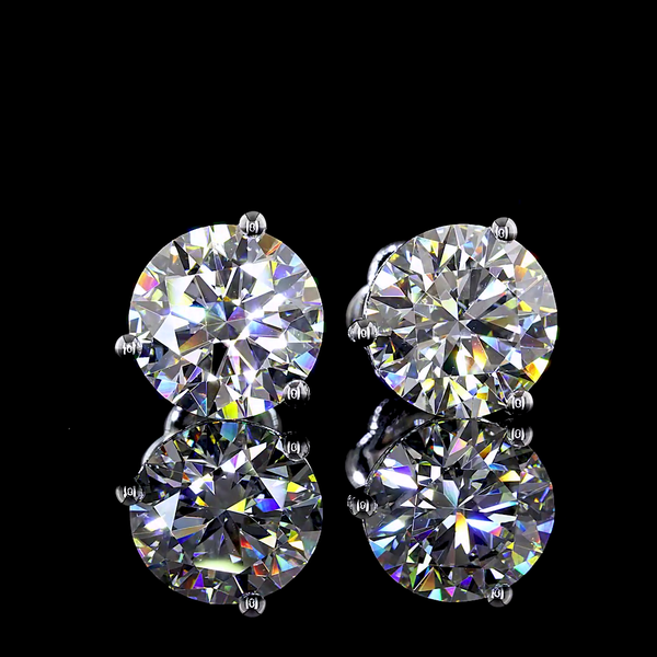 Lab-Grown 4.03 Carat Round E-VS Diamond 14K White Gold Martini Earrings