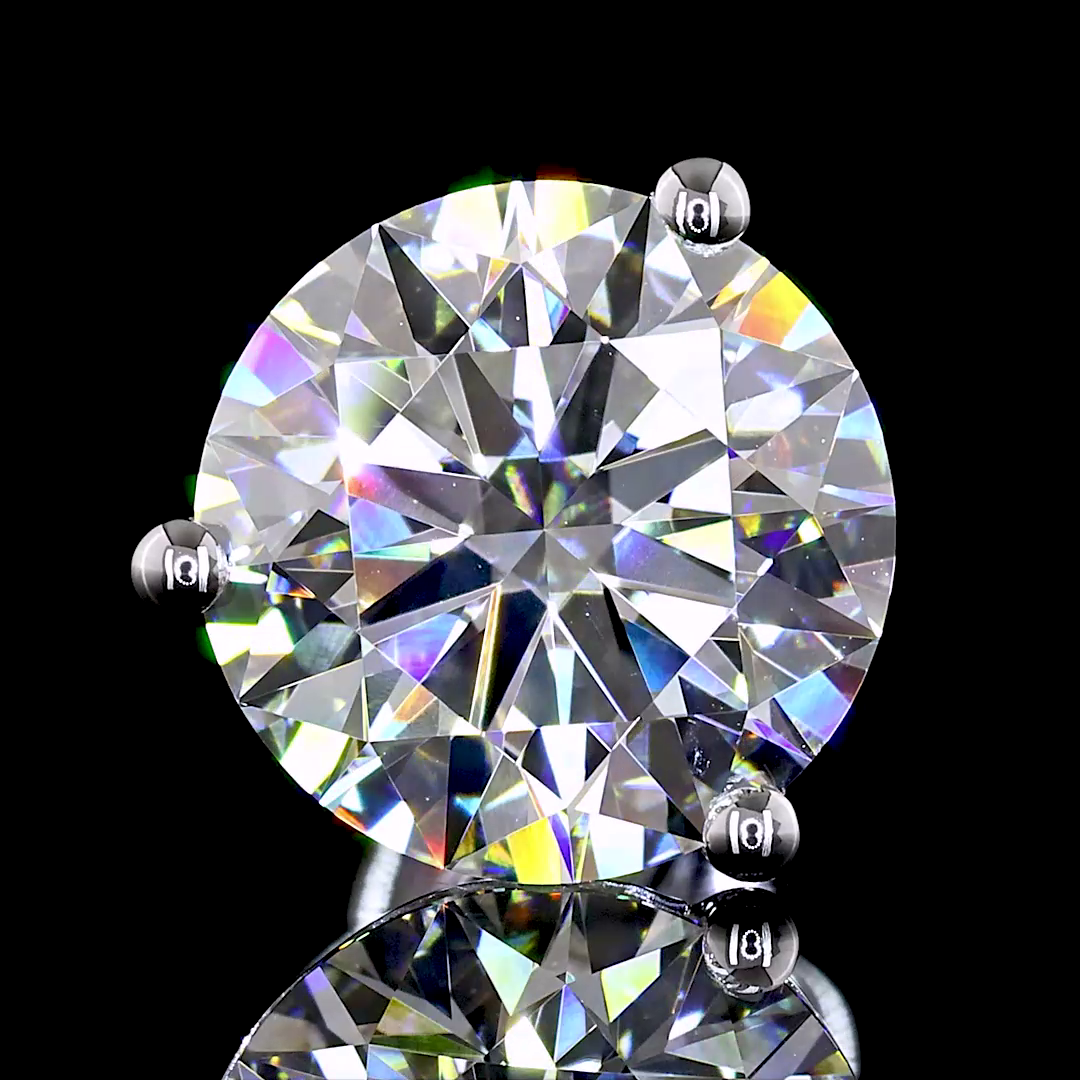 Lab-Grown 4.12 Carat Round E-VS Diamond 14K White Gold Martini Earrings