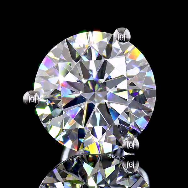 Lab-Grown 4.12 Carat Round E-VS Diamond 14K White Gold Martini Earrings