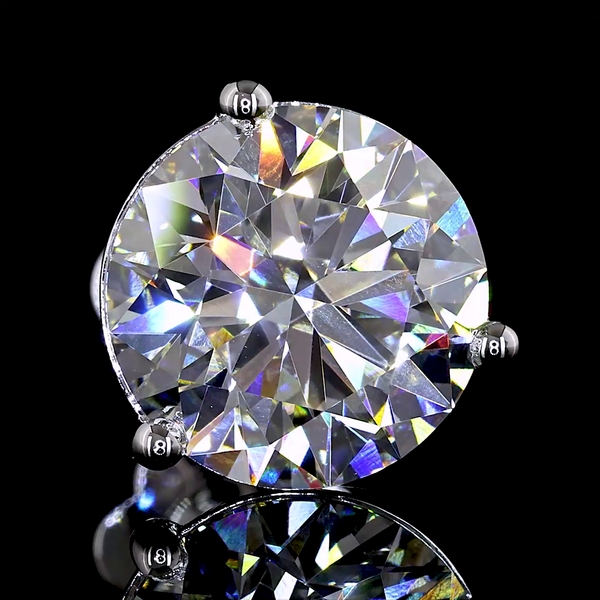 Lab-Grown 6.18 Carat Round - Diamond 14K White Gold Martini Earrings