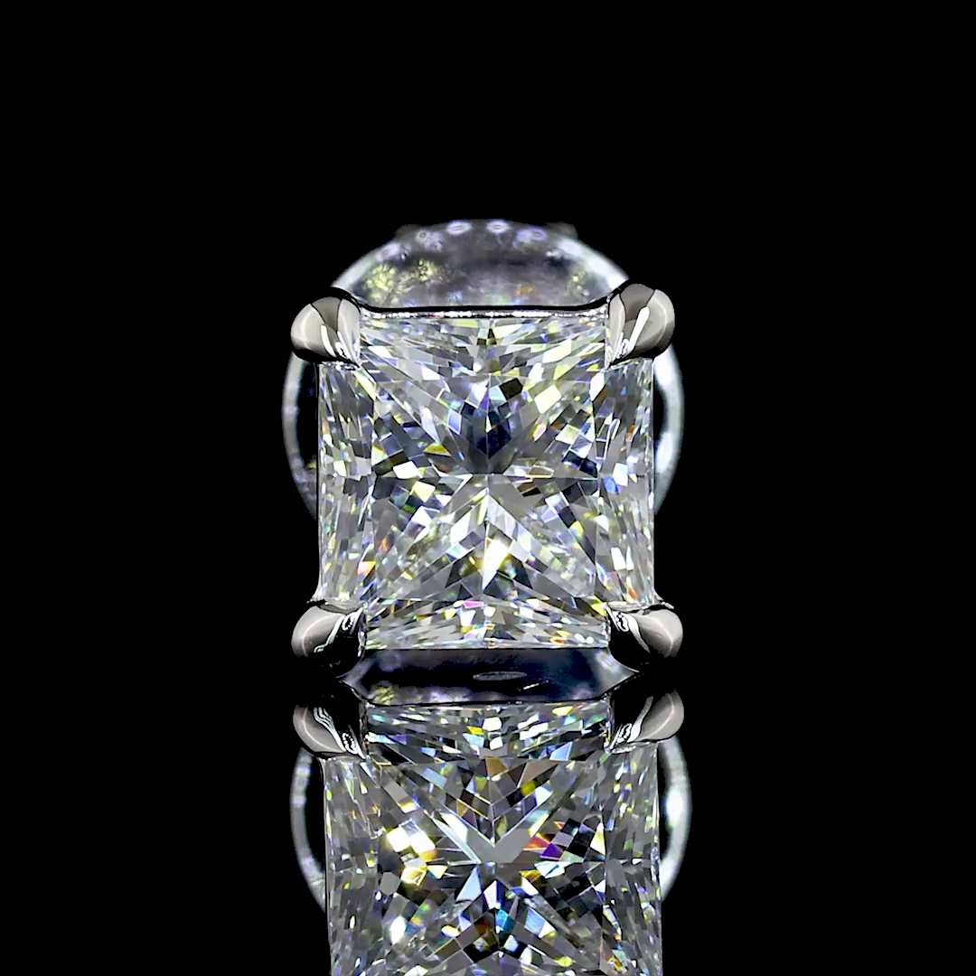 Lab-Grown 1.07 Carat Princess - Diamond 14K White Gold Studs Earrings