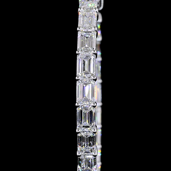 Lab-Grown 11.08 Carat Emerald - Diamond 14K White Gold Hoops Earrings