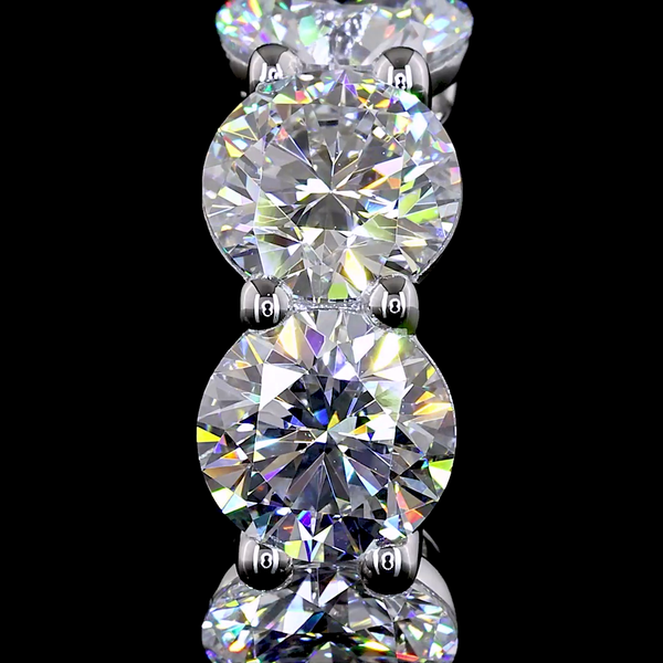 Lab-Grown 4.93 Carat Round - Diamond 14K White Gold Huggies Earrings