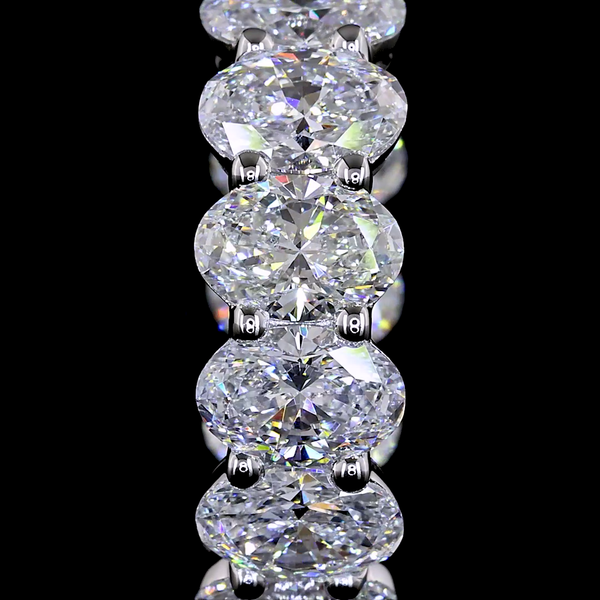Lab-Grown 6.18 Carat Oval - Diamond 14K White Gold Huggies Earrings
