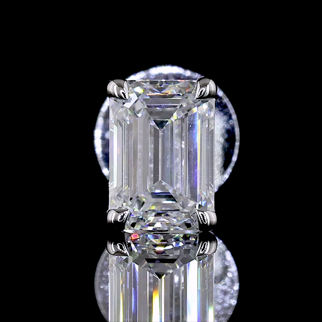 Lab-Grown 1.1 Carat Emerald - Diamond 14K White Gold Studs Earrings