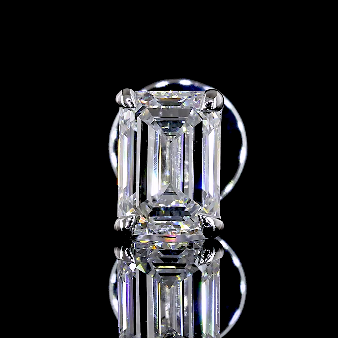 Lab-Grown 1.04 Carat Emerald - Diamond 14K White Gold Studs Earrings