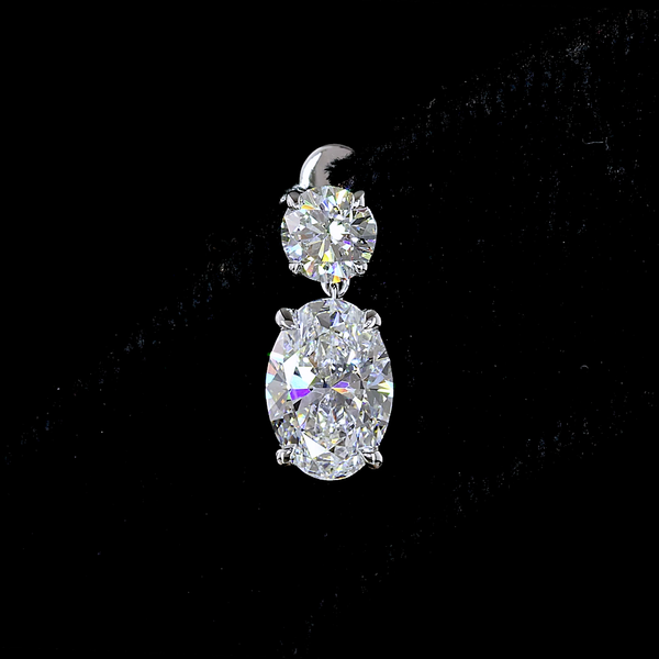 Lab-Grown 2.48 Carat MIX - Diamond 14K White Gold Hanging Earrings