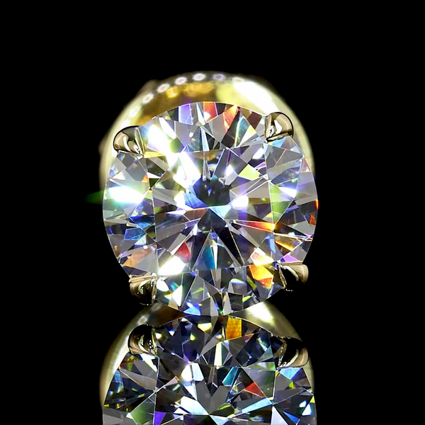Lab-Grown 1.01 Carat Round - Diamond 14K Yellow Gold Studs Earrings