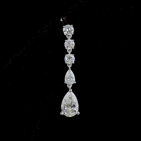 Lab-Grown 2.52 Carat MIX - Diamond 14K White Gold Hanging Earrings