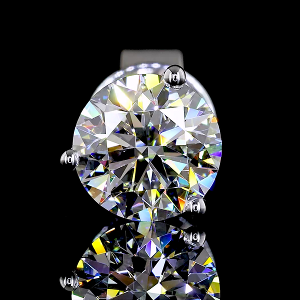 Lab-Grown 1.55 Carat Round - Diamond 14K White Gold Martini Earrings