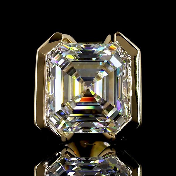 Lab-Grown 2.06 Carat Asscher - Diamond 14K Yellow Gold Studs Earrings