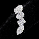 Lab-Grown 3.94 Carat MIX F-VS2 Diamond 14K White Gold Crawler Earrings