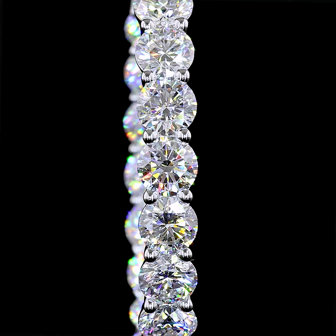 Lab-Grown 11.8 Carat Round - Diamond Silver Hoops Earrings