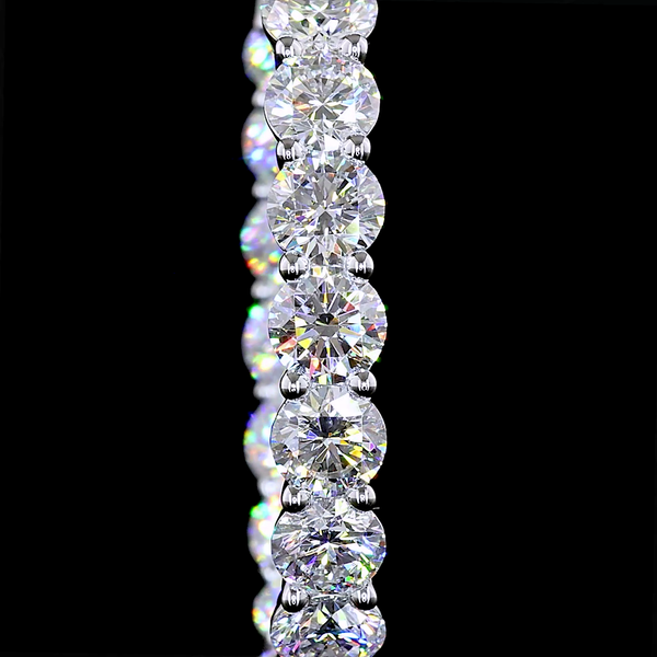 Lab-Grown 11.8 Carat Round - Diamond Silver Hoops Earrings