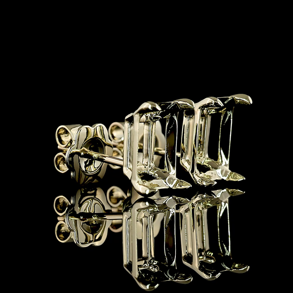 Lab-Grown 4.12 Carat Radiant E-VS2 Diamond 14K White Gold Studs Earrings