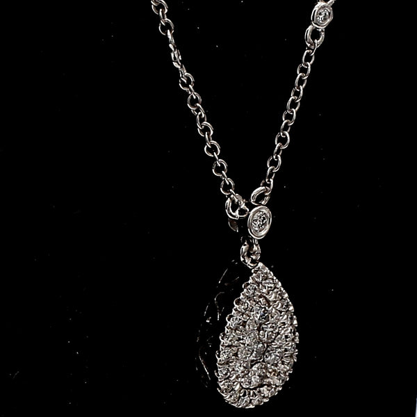 0.62 Carat Round Brilliant G SI1 Diamond 14 Karat White Gold Pendant Necklace