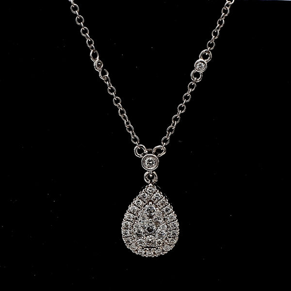 0.62 Carat Round Brilliant G SI1 Diamond 14 Karat White Gold Pendant Necklace