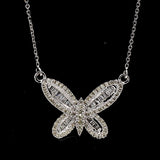 0.75 Carat Baguette Shape H VS2 Diamond 14 Karat White Gold Pendant Necklace