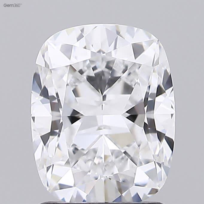 Lab-Grown 1.56 Carat Cushion Modified Brilliant Cut Diamond color D Clarity VS2 With GIA Certificate, precious stones, engagement diamonds