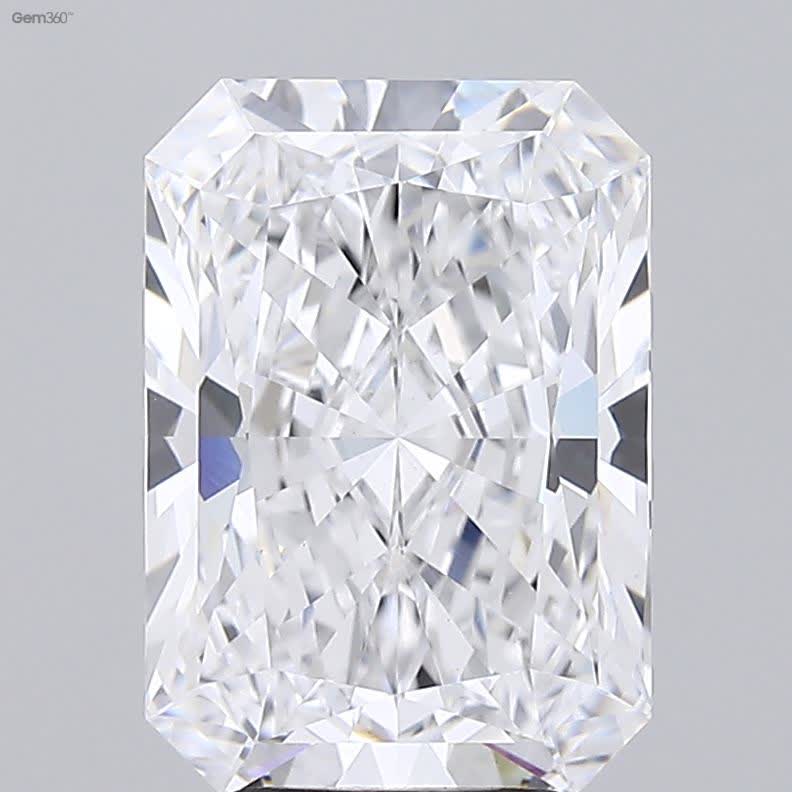 Lab-Grown 5.37 Carat Radiant Cut Diamond color E Clarity VVS2 With GIA Certificate, precious stones, engagement diamonds