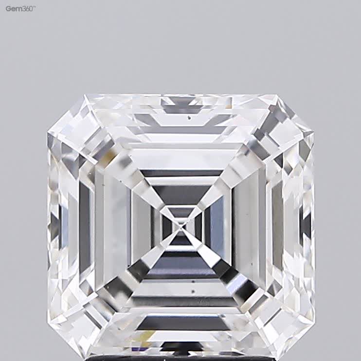 Lab-Grown 2.85 Carat Asscher Cut Diamond color G Clarity VS2 With GIA Certificate, precious stones, engagement diamonds