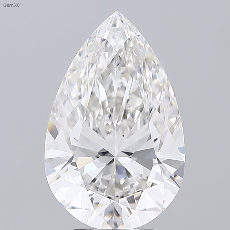 Lab-Grown 3.70 Carat Pear Shape Diamond color G Clarity VS1 With GIA Certificate, precious stones, engagement diamonds
