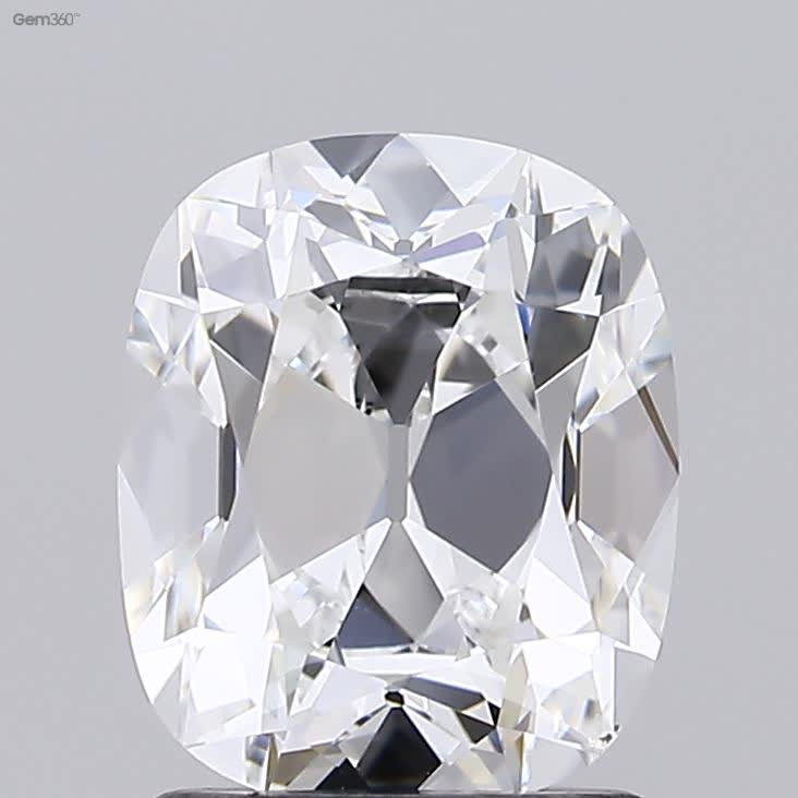 Lab-Grown 1.58 Carat Antique Cushion Cut Diamond color E Clarity SI1 With GIA Certificate, precious stones, engagement diamonds