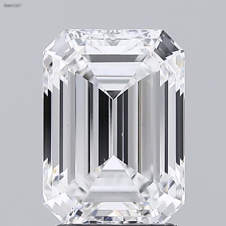 Lab-Grown 2.55 Carat Emerald Cut Diamond color E Clarity VS1 With GIA Certificate, precious stones, engagement diamonds