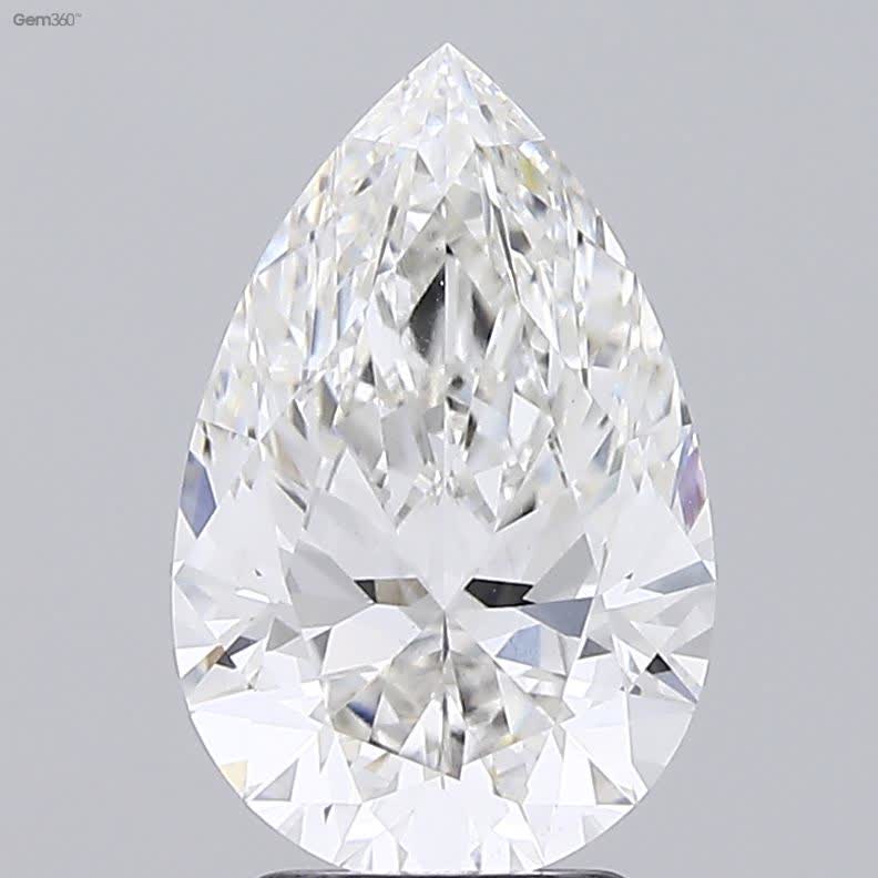 Lab-Grown 3.20 Carat Pear Shape Diamond color G Clarity VVS2 With GIA Certificate, precious stones, engagement diamonds