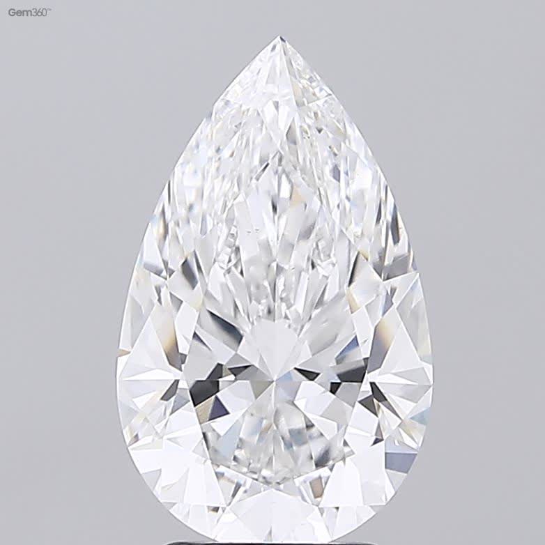 Lab-Grown 3.25 Carat Pear Shape Diamond color E Clarity VS1 With GIA Certificate, precious stones, engagement diamonds