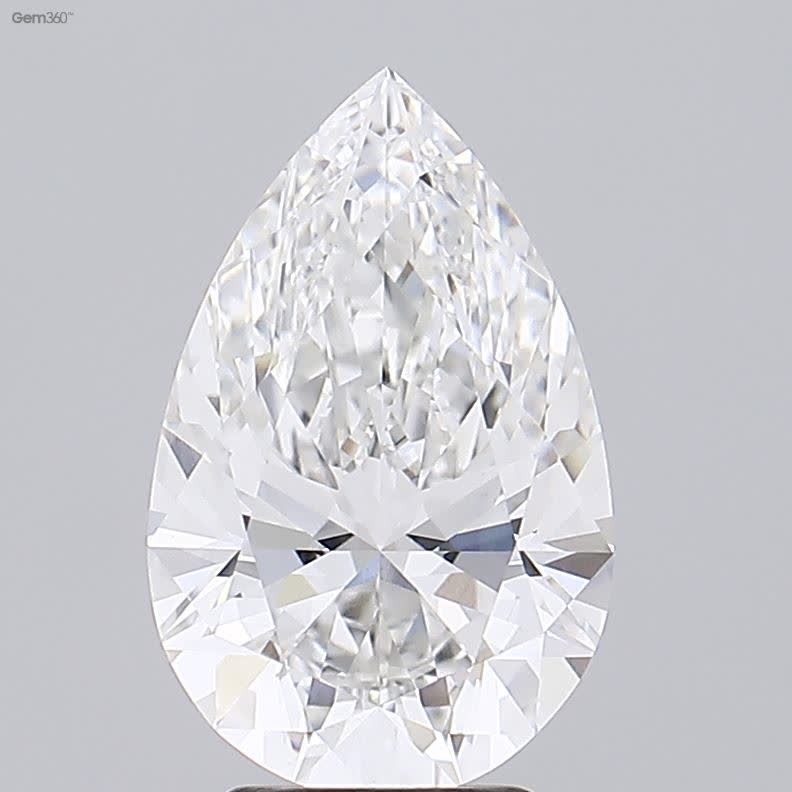 Lab-Grown 3.64 Carat Pear Shape Diamond color F Clarity VVS2 With GIA Certificate, precious stones, engagement diamonds