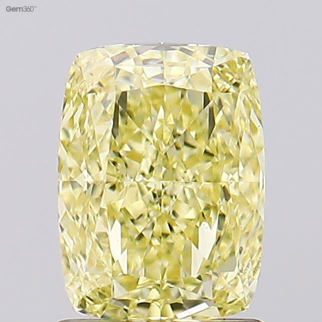 Lab-Grown 1.56 Carat Cushion Modified Brilliant Cut Diamond color FI.YL Clarity VVS2, precious stones, engagement diamonds