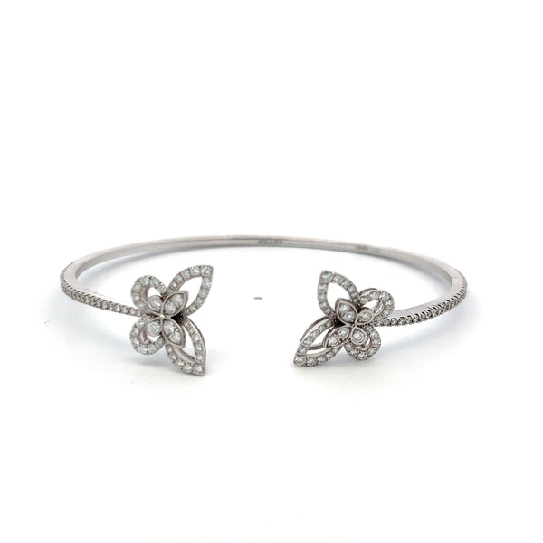 Graff 1.15 Carat Round Brilliant Diamond 18 Karat White Gold Bangle Bracelet