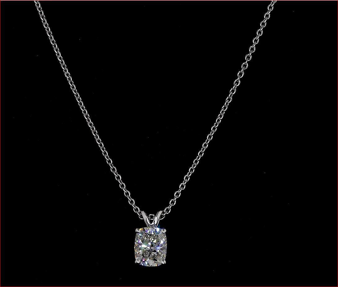 Lab-Grown 1.06 Carat Cushion Modified H-VS1 Diamond 14K White Gold Solitaire Pen