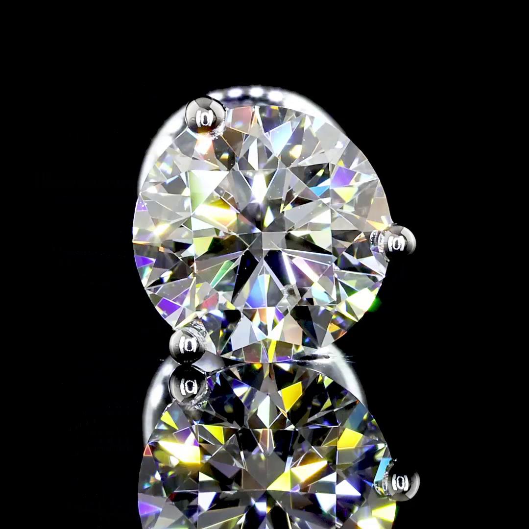 Lab-Grown 1.50 Carat Round D-VS1 Diamond 14K White Gold Martini Earrings