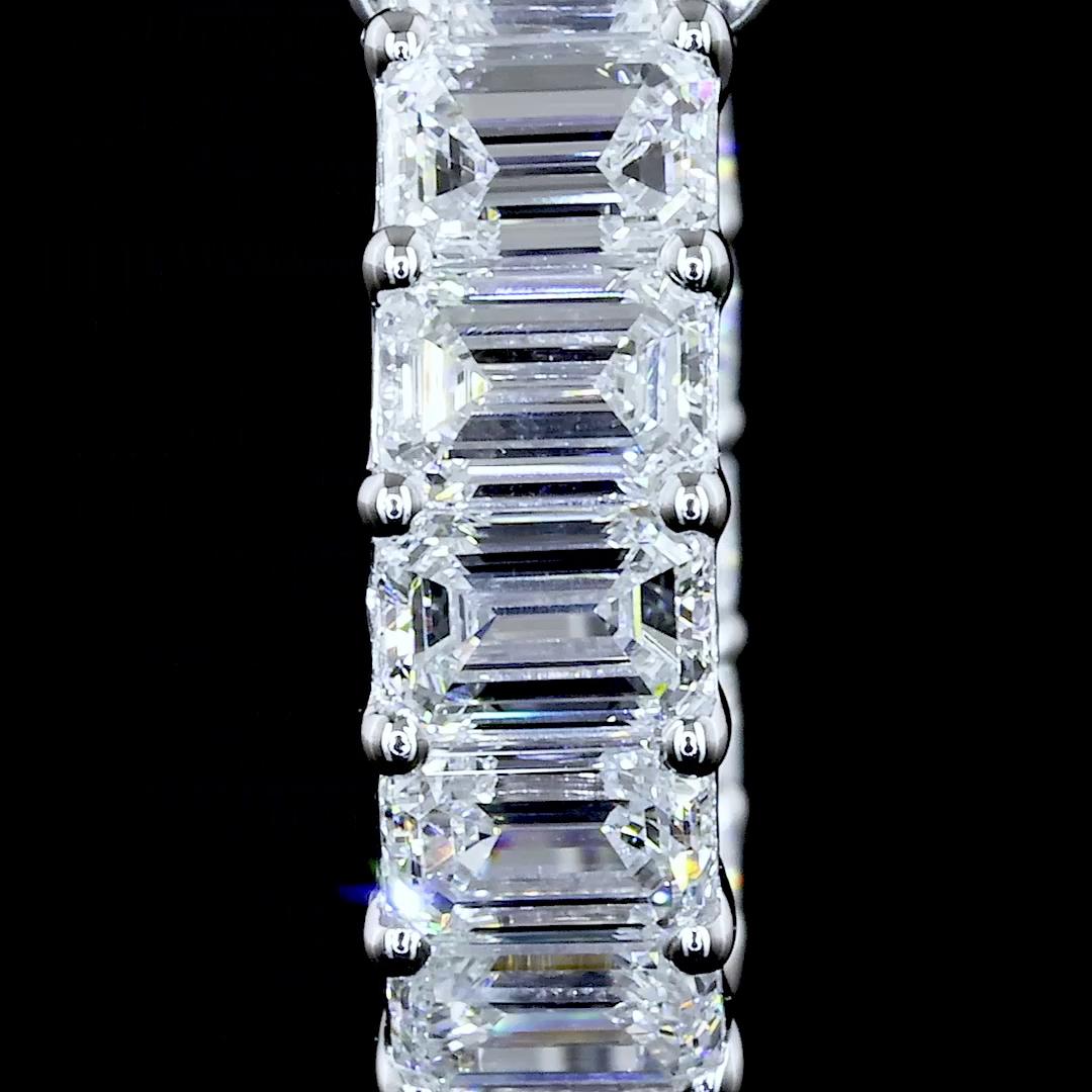 Lab-Grown 1.89 Carat Emerald F-VS1 Diamond 14K White Gold Huggies Earrings