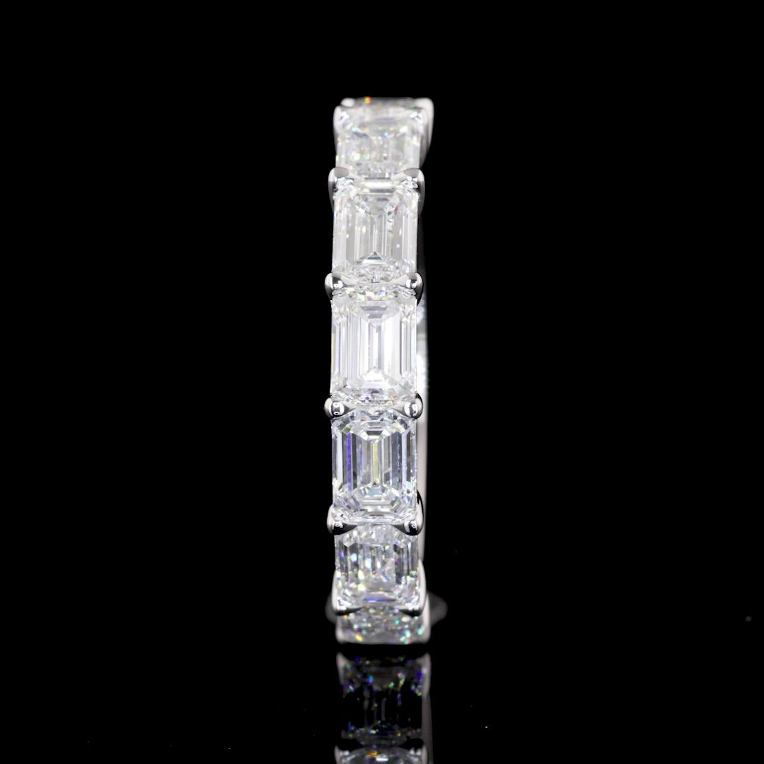 Lab-Grown 1.92 Carat Emerald D-VS1 Diamond 14K White Gold Half Eternity Eternity
