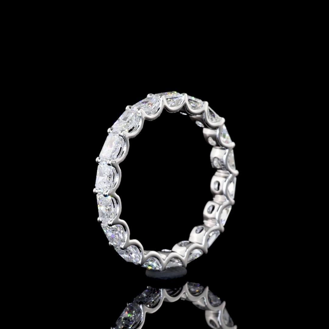 Lab-Grown 1.99 Carat Radiant E-VS Diamond 14K White Gold Eternity Band Eternity