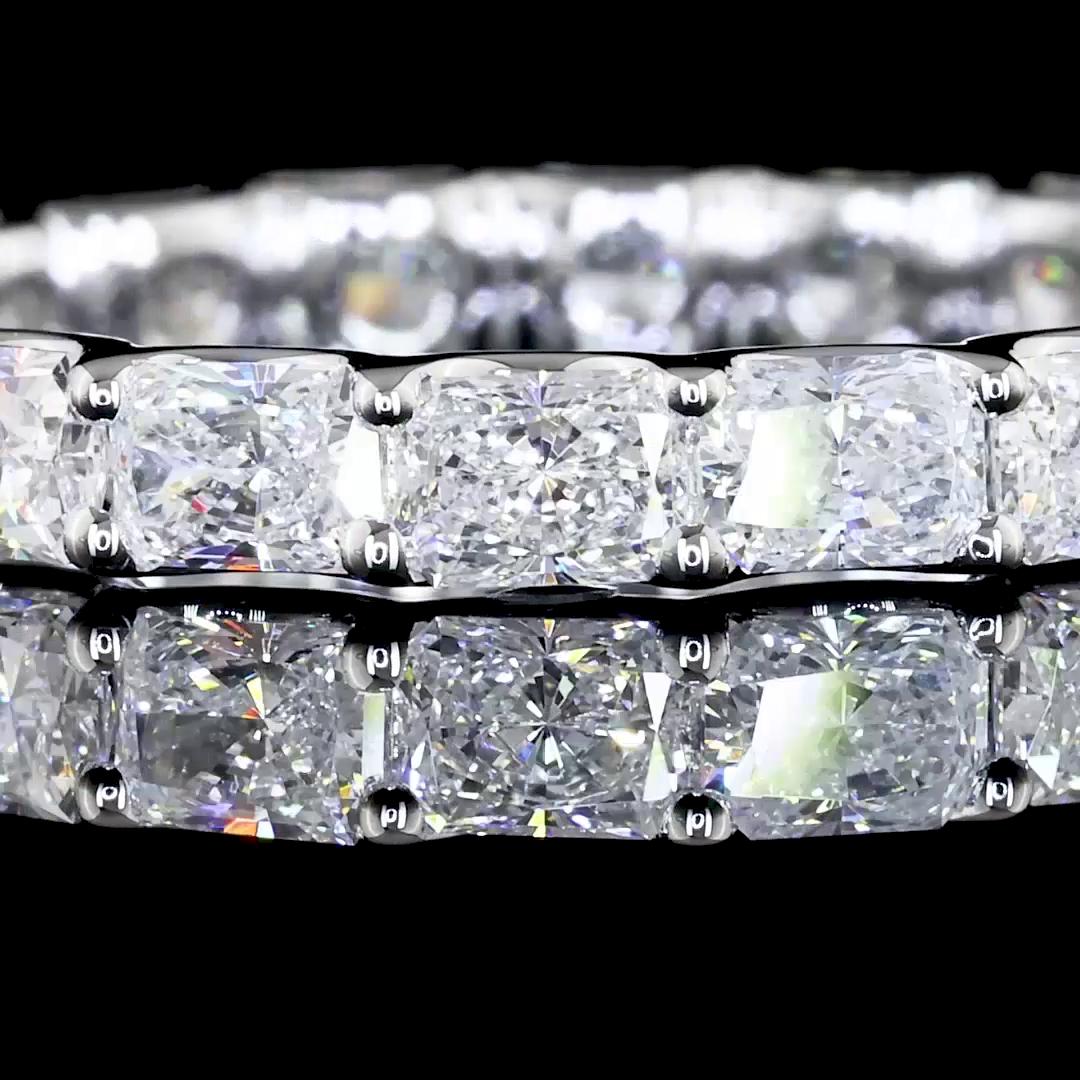 Lab-Grown 2.00 Carat Radiant E-VS Diamond 14K White Gold Eternity Band Eternity