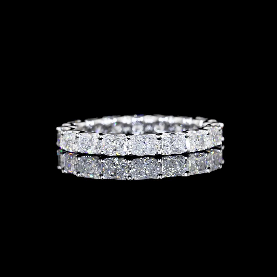 Lab-Grown 2.00 Carat Radiant E-VS Diamond 14K White Gold Eternity Band Eternity