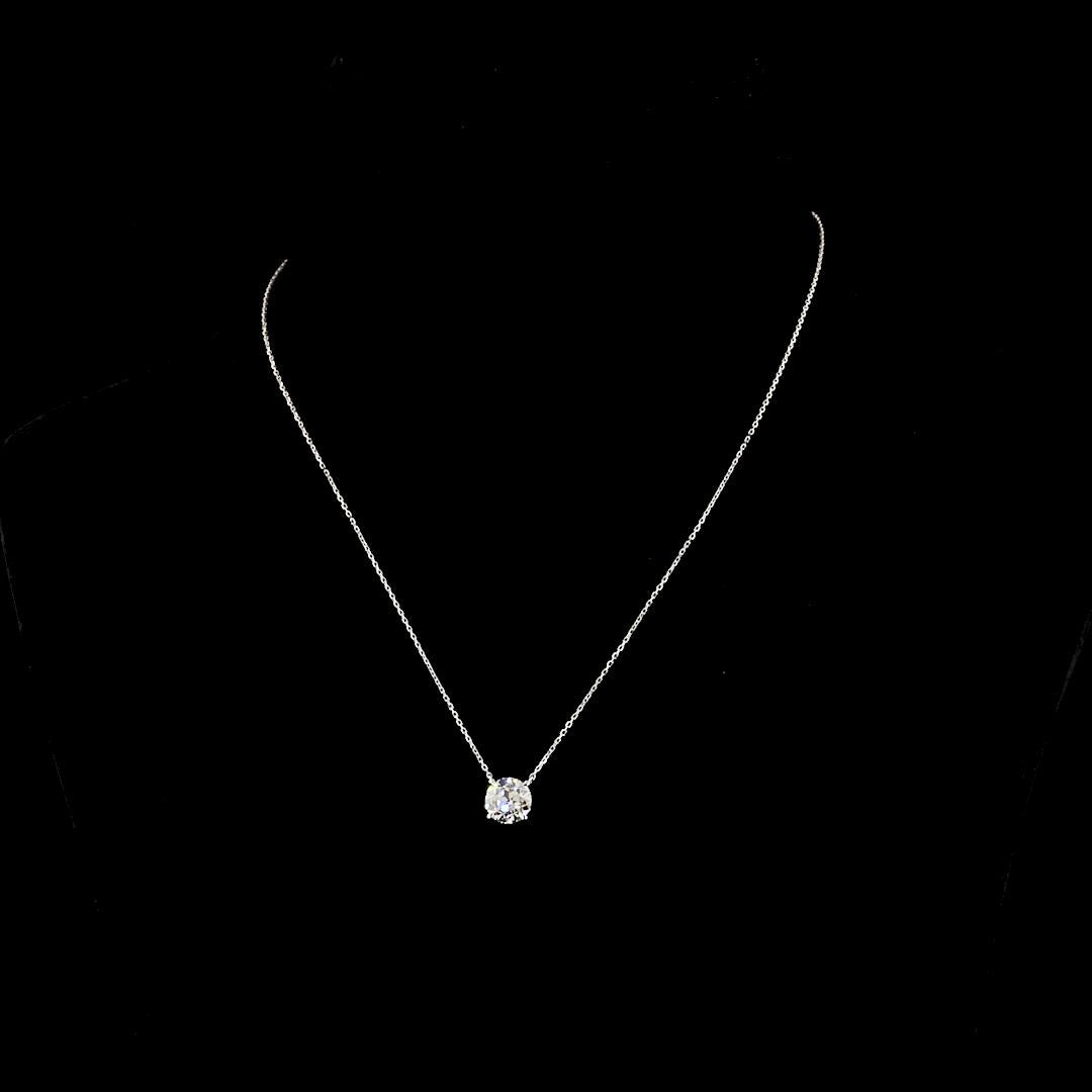 Lab-Grown 2.02 Carat Old European Brilliant F-VS1 Diamond 14K White Gold Solitai