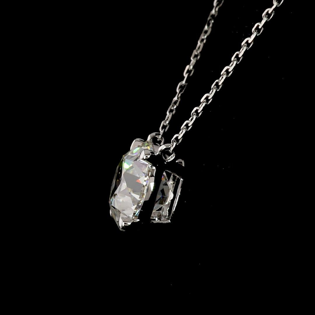 Lab-Grown 2.02 Carat Old European Brilliant F-VS1 Diamond 14K White Gold Solitai