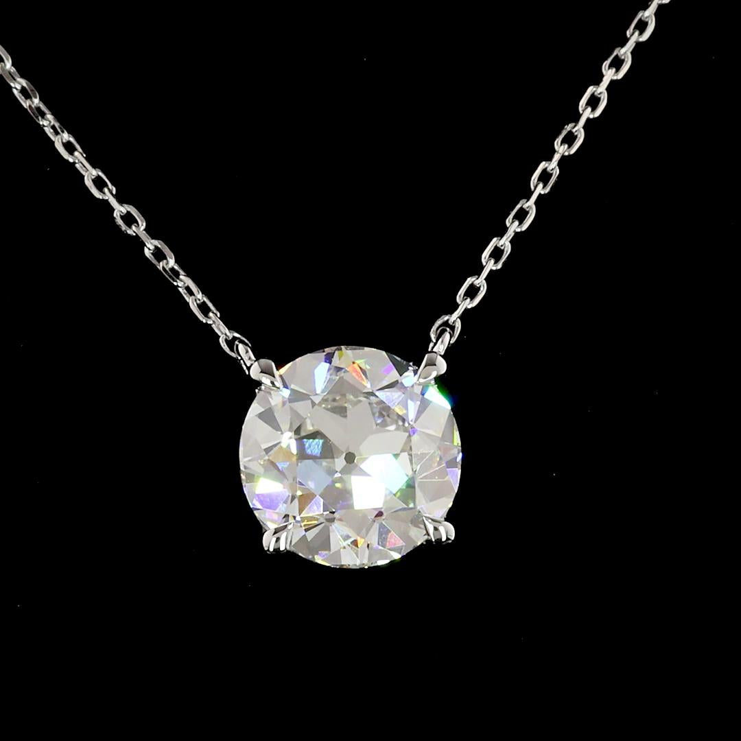 Lab-Grown 2.02 Carat Old European Brilliant F-VS1 Diamond 14K White Gold Solitai