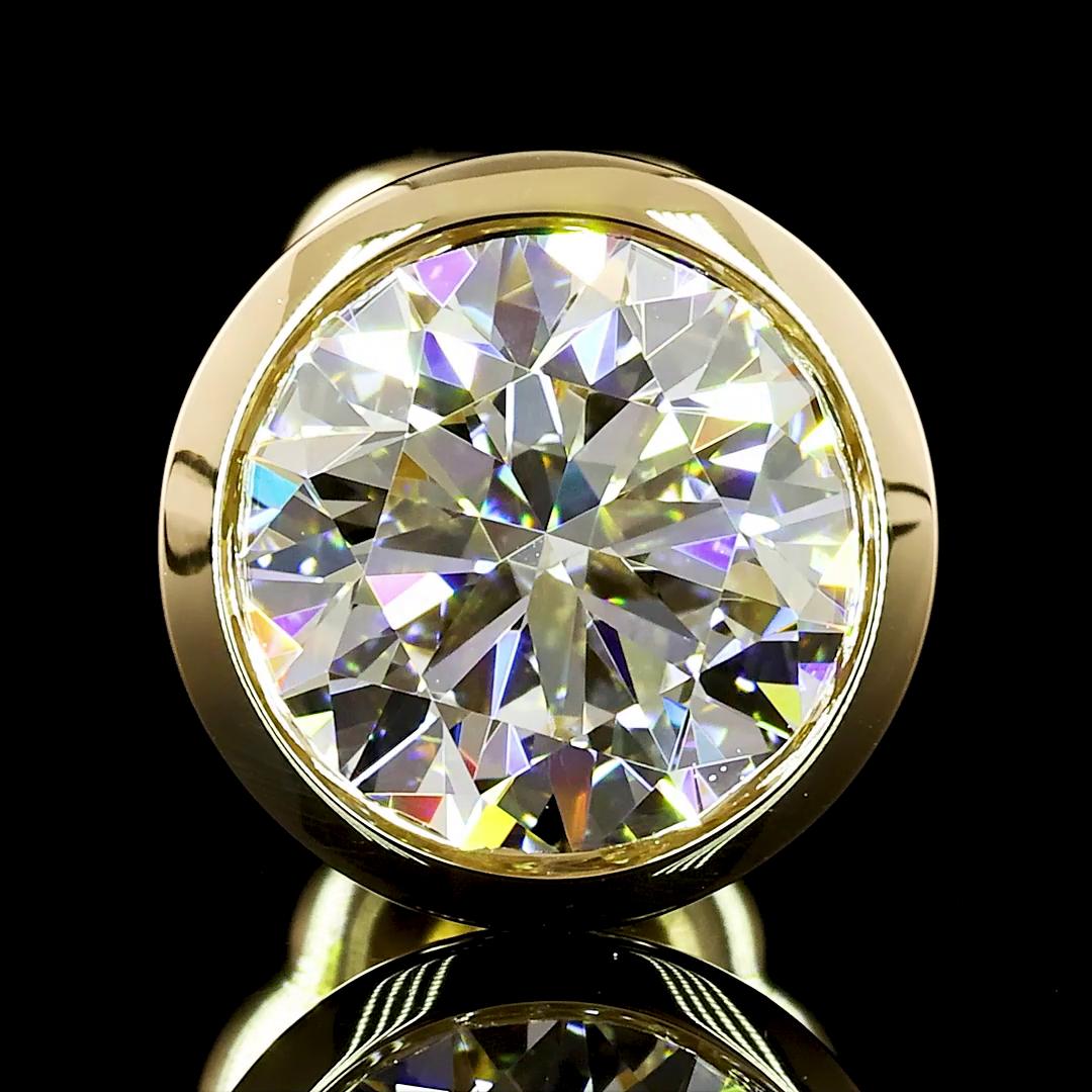 Lab-Grown 2.04 Carat Round D-VVS1 Diamond 14K Yellow Gold Studs Earrings
