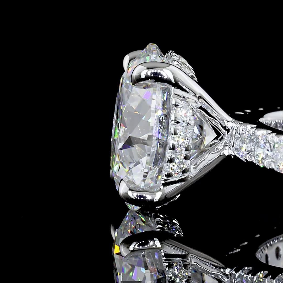 Lab-Grown 2.49 Carat Round D-VS1 Diamond 14K White Gold Solitaire Ring