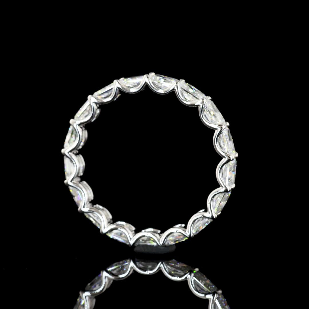 Lab-Grown 2.50 Carat Radiant F-VS2 Diamond 14K White Gold Eternity Band Eternity