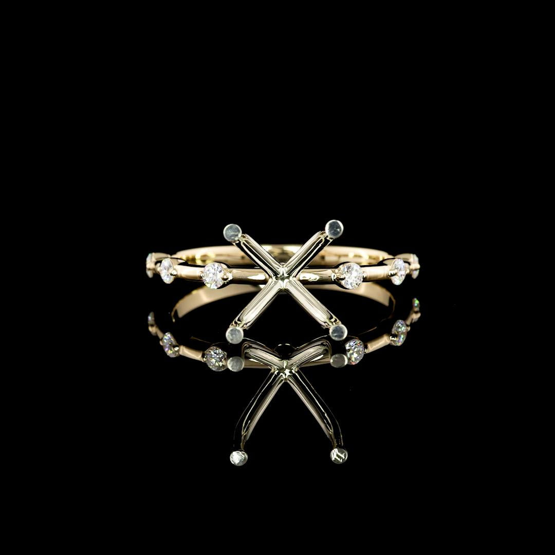 Lab-Grown 3.04 Carat Round E-VS2 Diamond 18K Two Tone Solitaire Ring